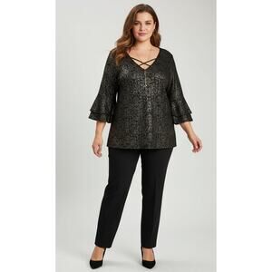 Avenue Plus Size Top Womens  22/24 Metallic Evening Dressy New Years Holiday